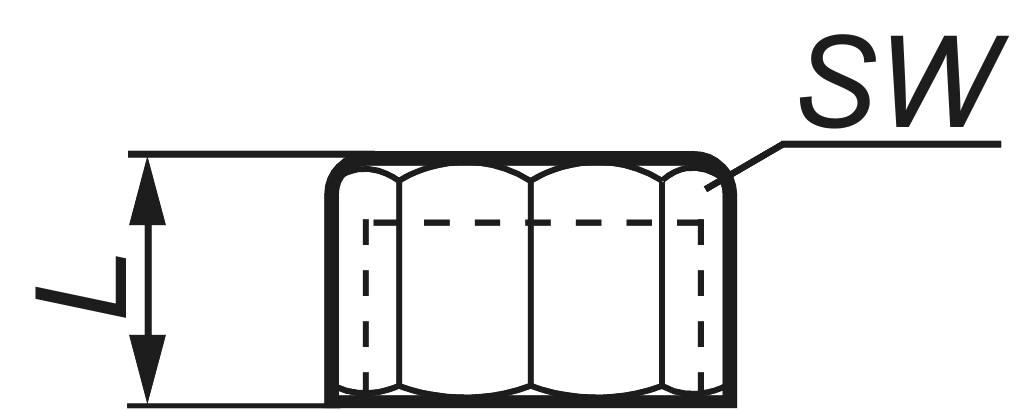 Hexagon cap  1 1/2" stainless steel A4