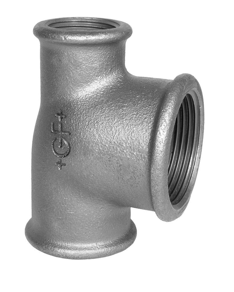 GF  130 T-Stück 3/4 x 1/2 x 1/2" schwarz