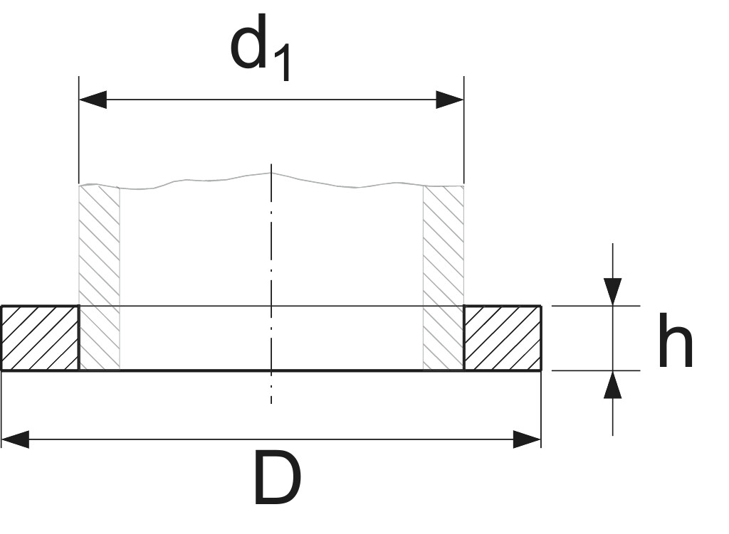 DIN 2656  B DN  32/  42,4  RST37-2 smooth shaft collar, PN 40