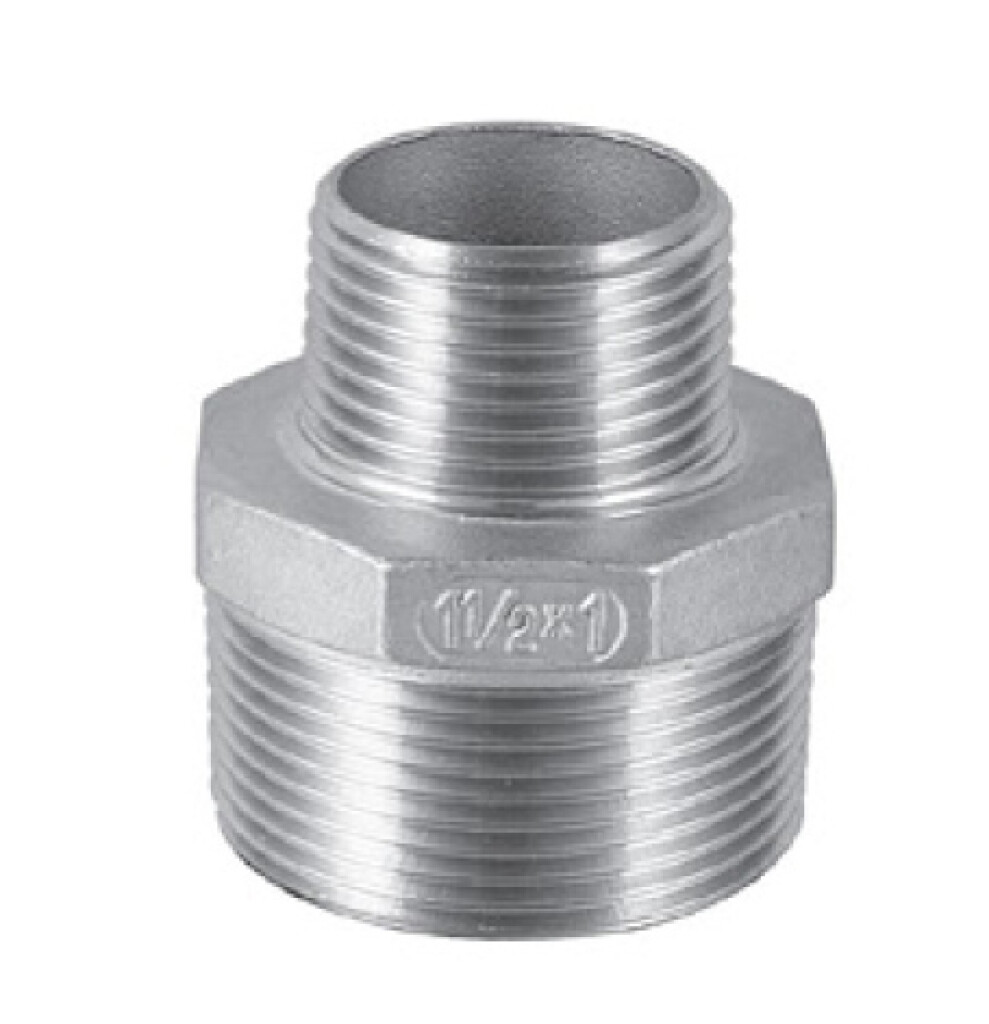 Hexagon nipple reducing  2" x 11/2" stainless steel A4