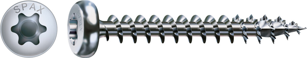 SPAX PAN Head  5 x 30/27  200 pcs.  full thread, T-STAR plus T20, 4CUT, WIROX