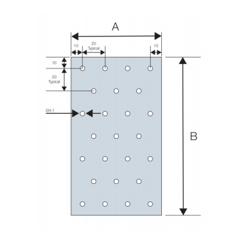 Perforated nail plate 1250 x 2500 x 2,0 Perforated nail plate 1250 x 2500 x 2,0