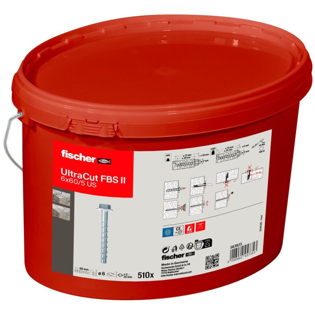 FISCHER Bucket 510 pcs UltraCut FBS II 6x60/5 US No. 563923