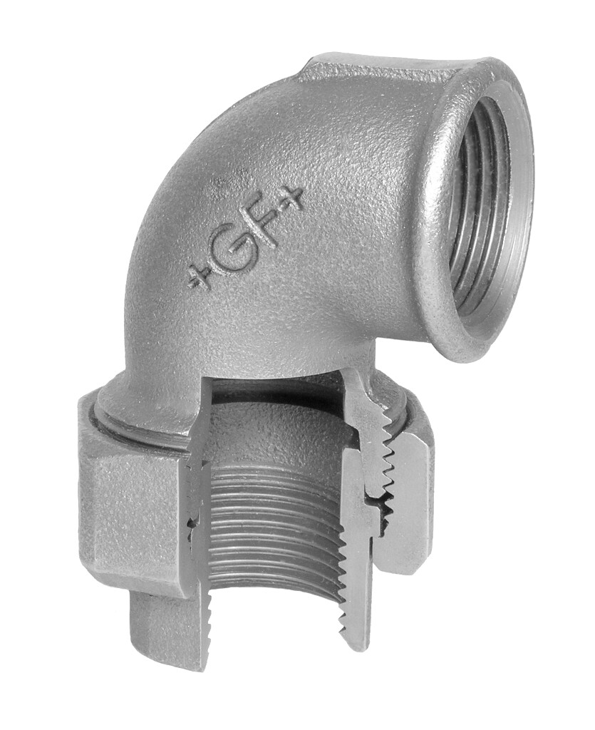 GF  96  union elbow    1/2" black