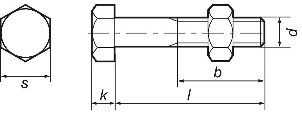 DIN 601  M  18 x 110 with nut  zinc-plated