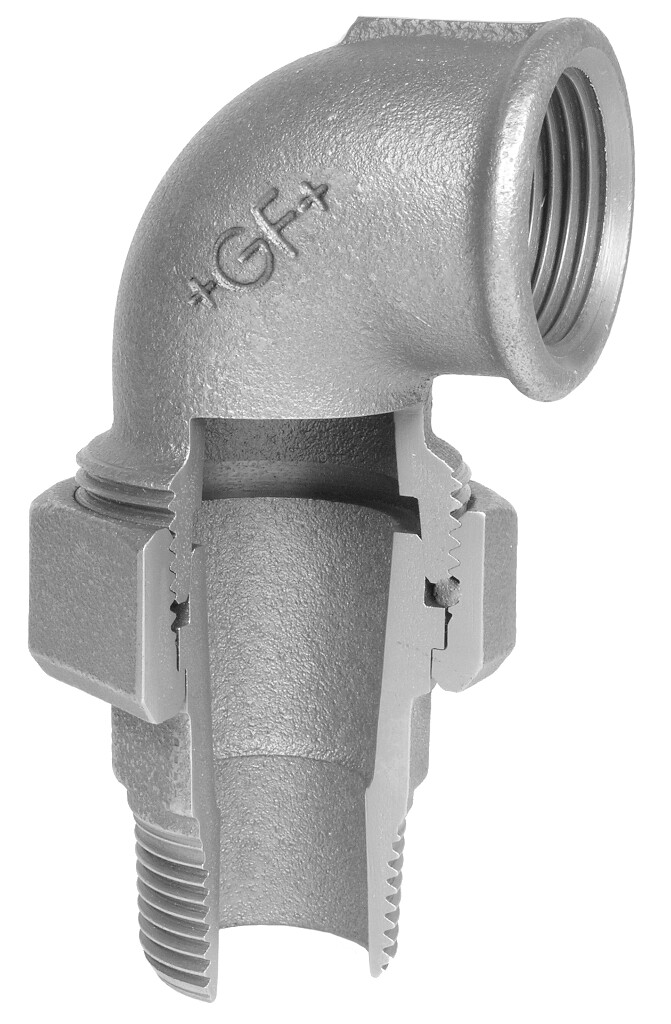 GF  98  union elbow    1/4" black