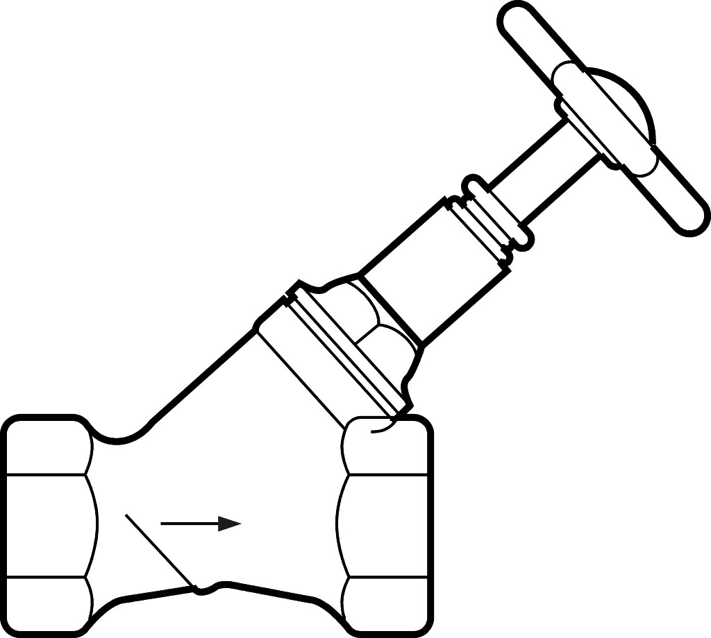 2055 Schrägsitzventil   3/8" Ms ohne Entleerung