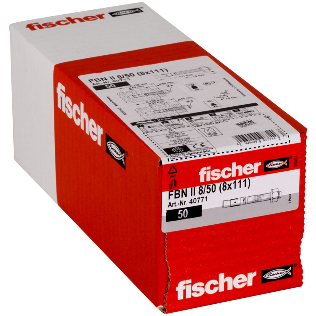 FISCHER bolt anchor FBN II 8/ 50 (8x111)zinc plated no 40771