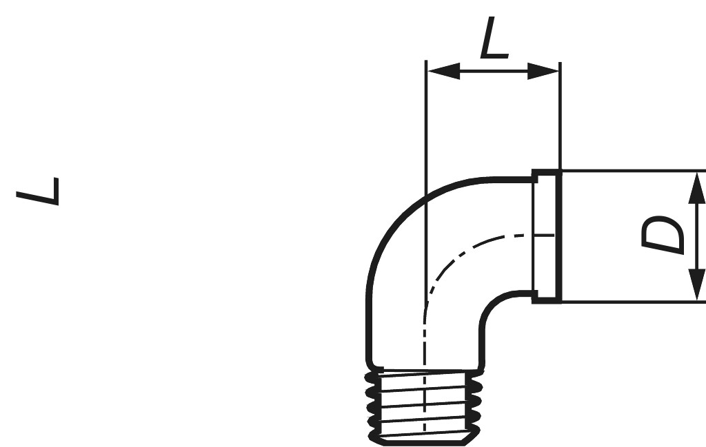 Winkel  90 Grad  2    " I-A Gewinde Edelstahl  A4
