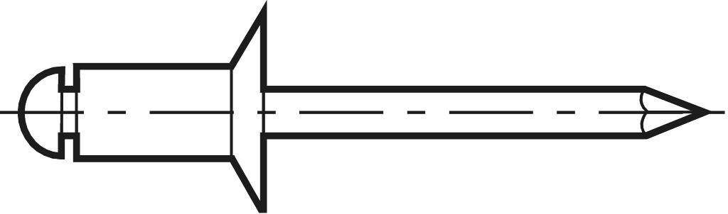 Senkkopf  3 x 10 Blindniete Alu/St nach DIN 7337 Form B