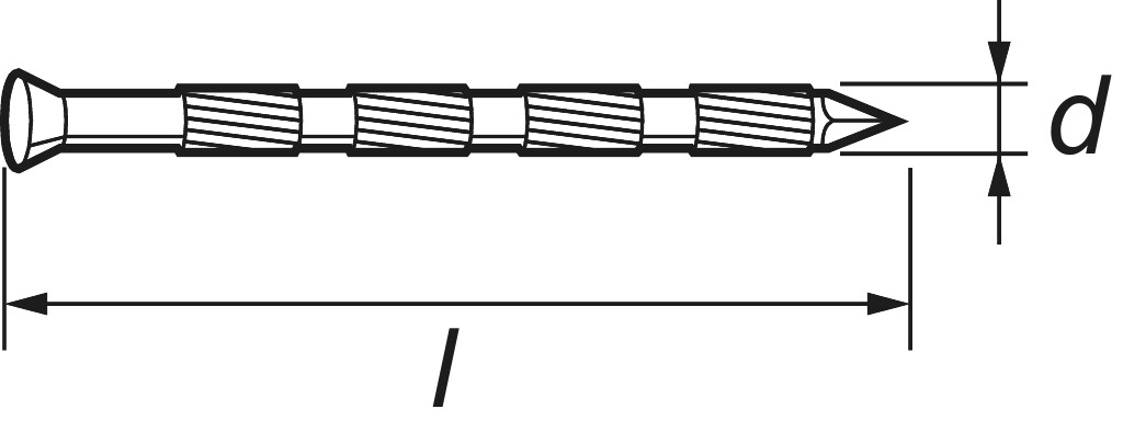 Steel nails  4,5 x 100  riffled zinc-plated