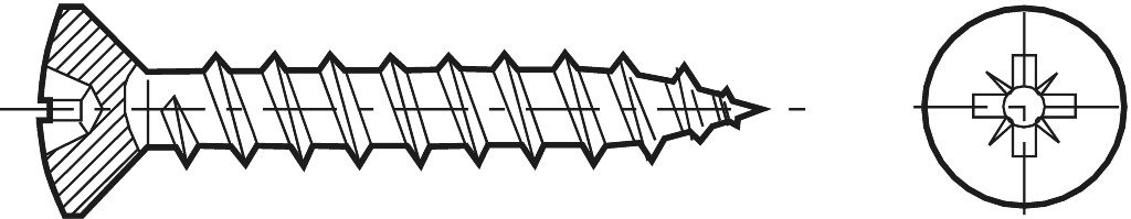 Cipboard screws raised countersunk 4   x 35 zinc-plated