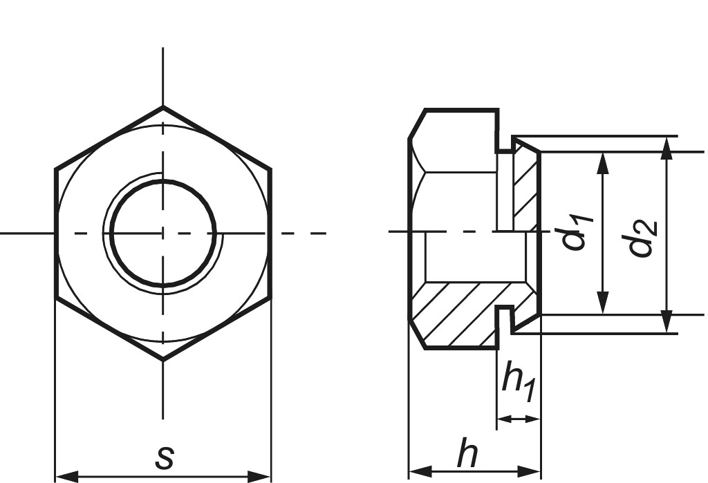 insert nuts 1.0718 M 3 zinc-plated  AF 5,5 x 3 HH 0,9 mm