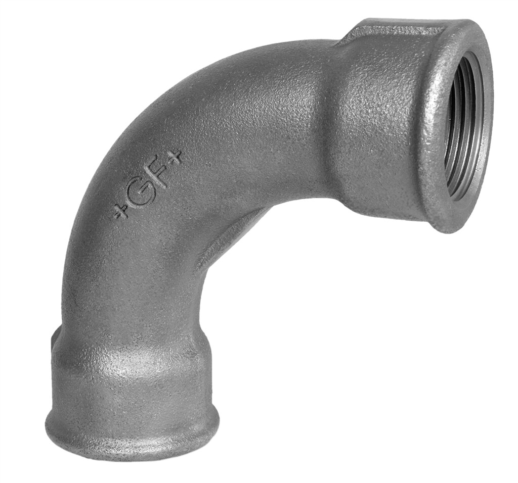GF  2  long sweep bend   1/4" black